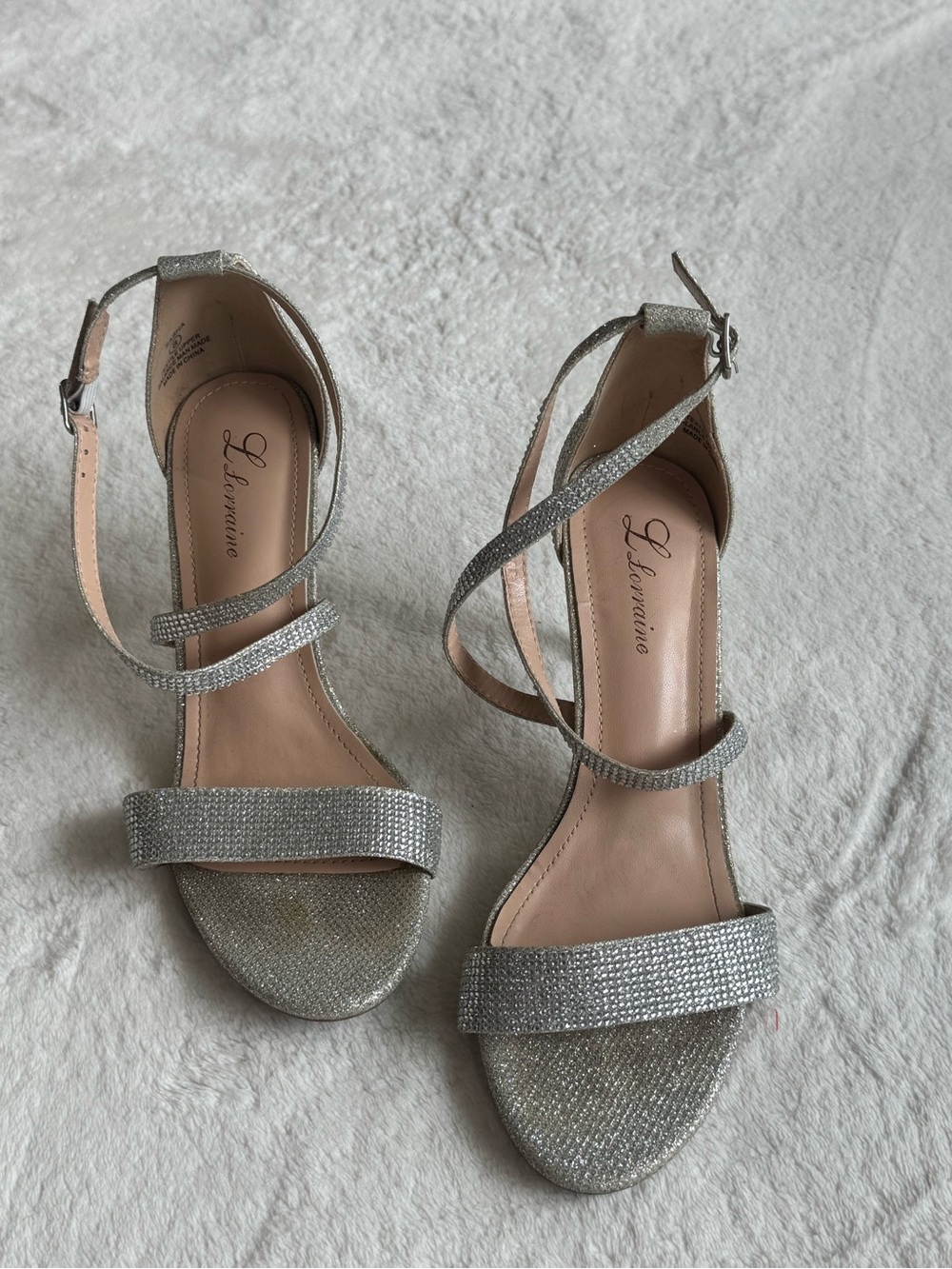 L. Lorraine Sheri Rhinestone Stiletto Heels — Size 8